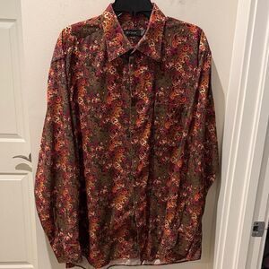 St. Croix Men's Multicolor Floral Button Down Shirt Corduroy size XL